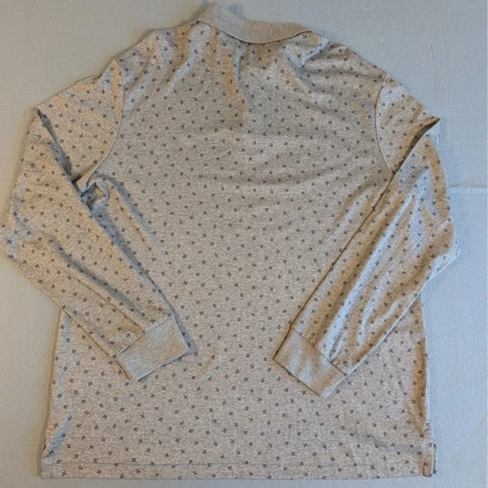 Polo Ralph Lauren‎ Men's Metallic Gray Heather Polo Shirt Classic Fit Fleur AOP